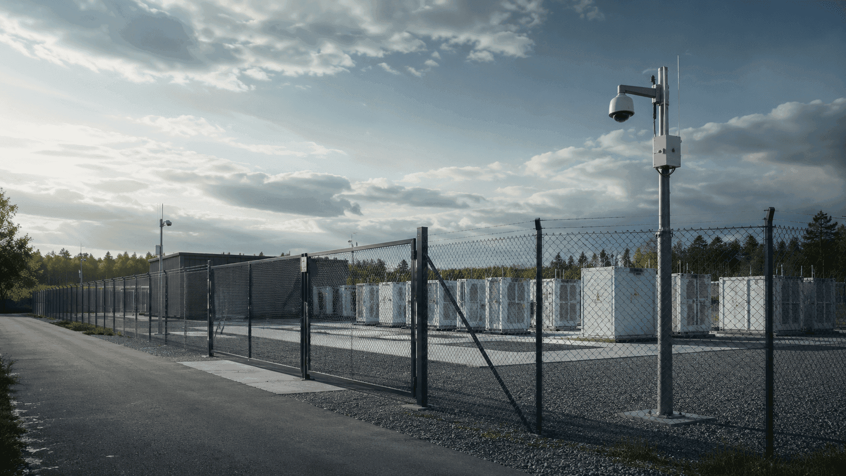 Gesicherte kritische Infrastruktur mit Perimeterschutz